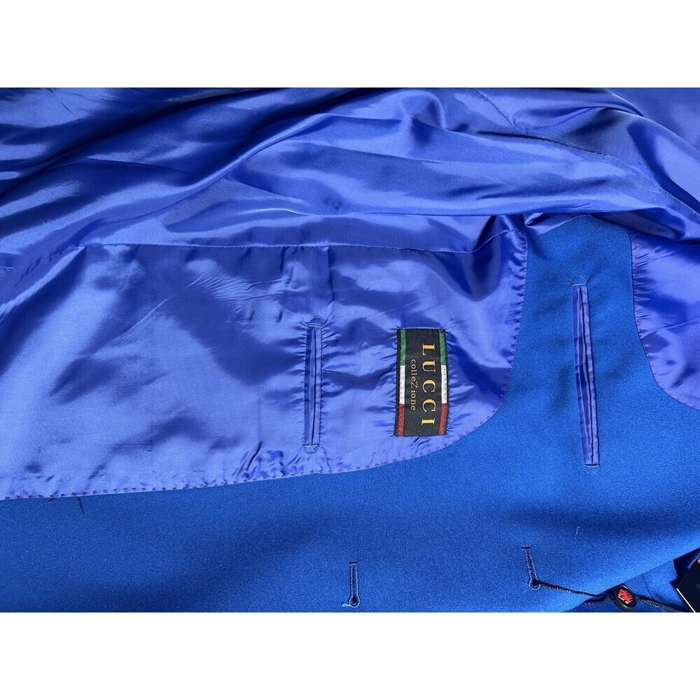 Lucci Suit NWT Sz 48L. Royal Blue, Pants Are 42x 48 Unhemed. Made In Italy - Picture 8 of 13
